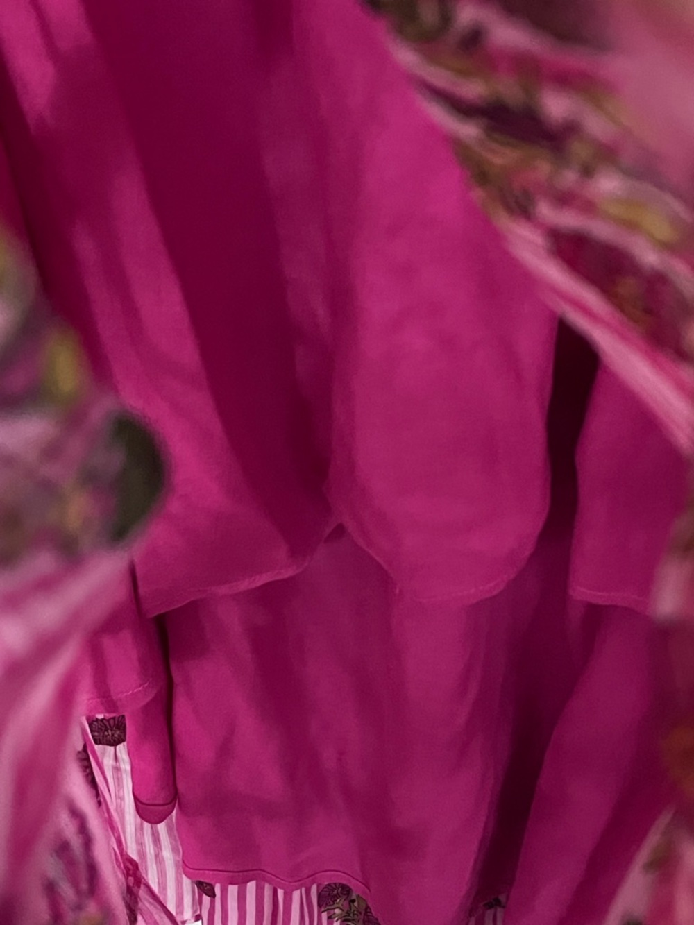 Free People XL Alejandra MIDI Floral Strapless Dress Hot Pink (Missing Straps) - Picture 12 of 14
